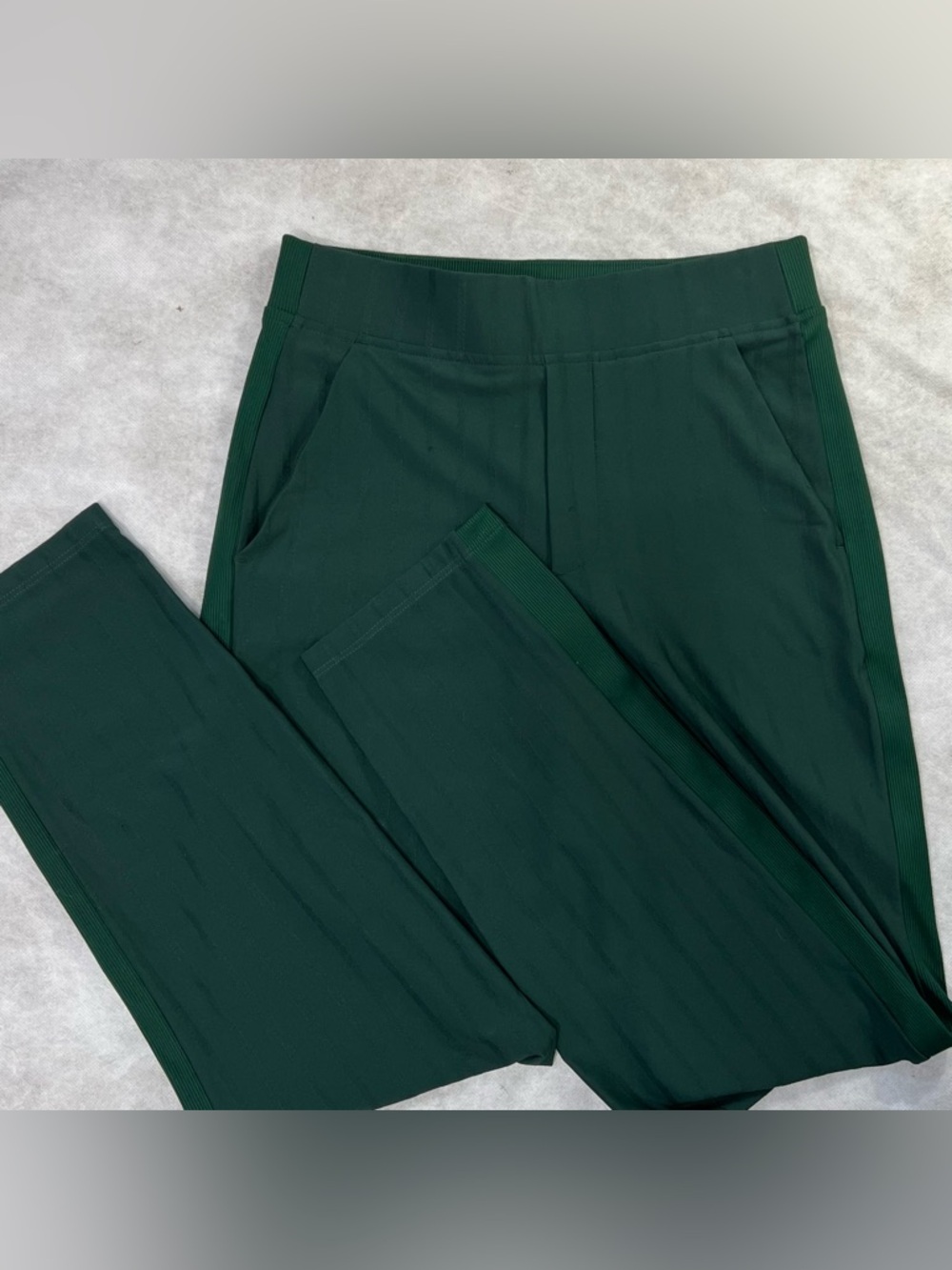 Athleta Brooklyn Ankle Gloss Stripe Green Womens 0 Tall Travel Golf Pockets Pant